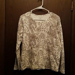 Long sleeve paisley t-shirt